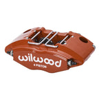 Pinza de freno radial universal Wilwood 120-8729 Powerlite de 4 pistones, color rojo.
