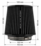 Filtro de aire cónico FMIC.Pro longitud 125 mm diámetro 102 mm azul