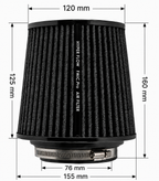 Filtro de aire cónico FMIC.Pro longitud 125 mm diámetro 76 mm rojo