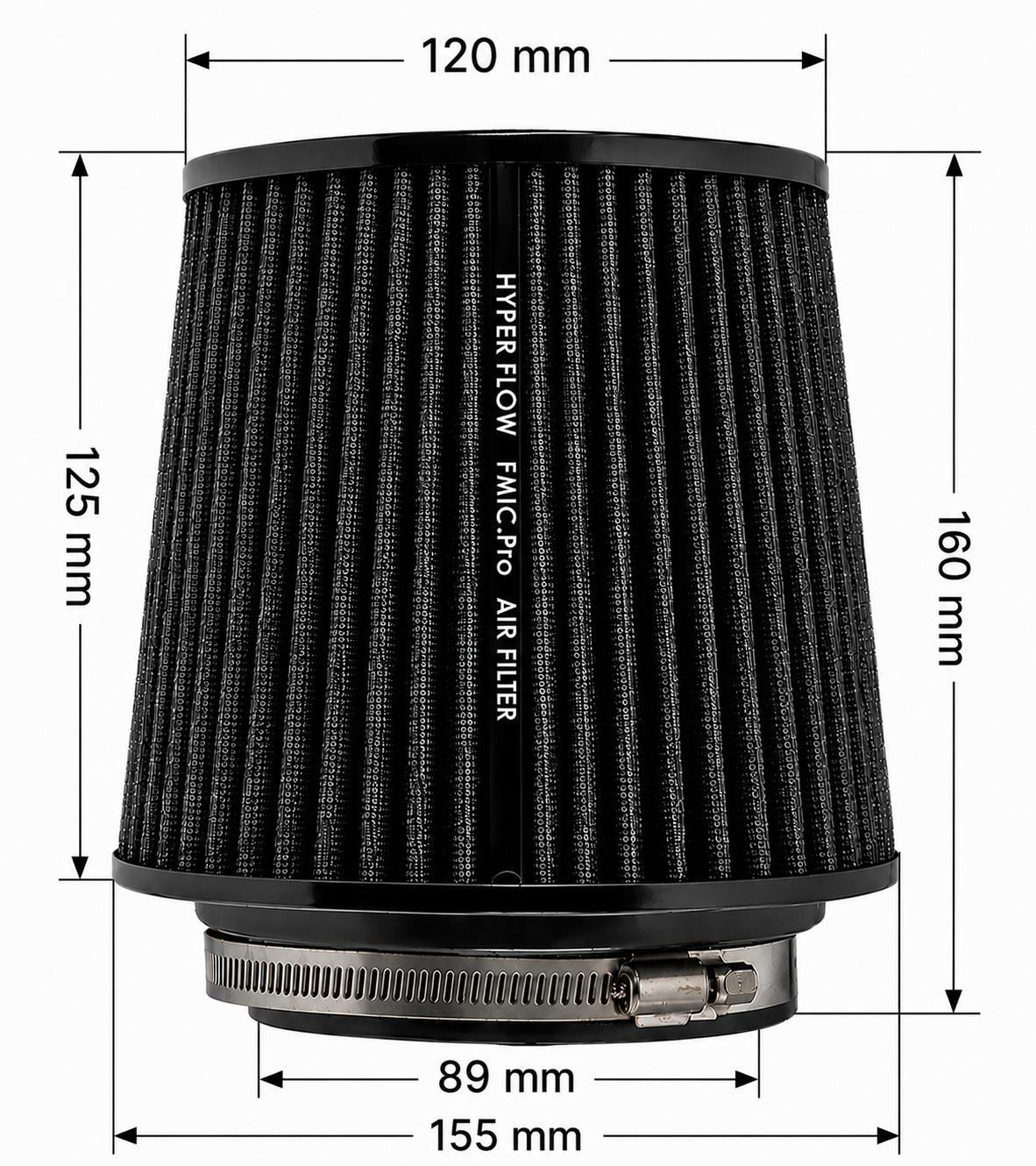 Filtro de aire cónico FMIC.Pro longitud 125 mm diámetro 89 mm
