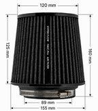 Filtro de aire cónico FMIC.Pro longitud 125 mm diámetro 89 mm negro