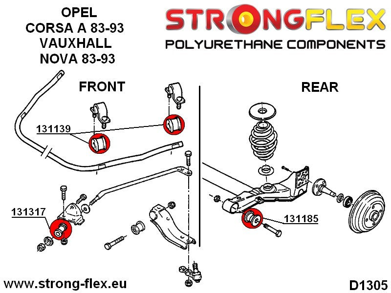 131317A: Silentblock del tirante delantero al chasis SPORT