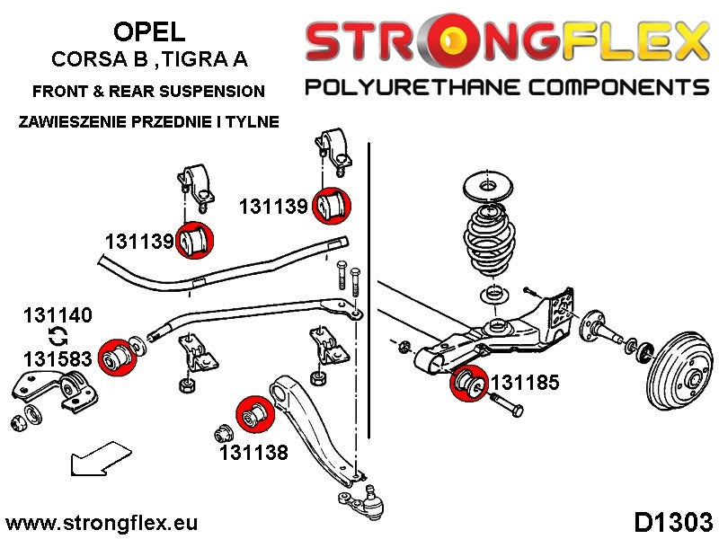 131583A: Silentblock del tirante delantero al chasis 58 mm SPORT