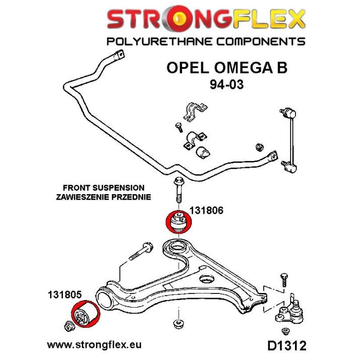 131805A: Front wishbone bush, front, SPORT