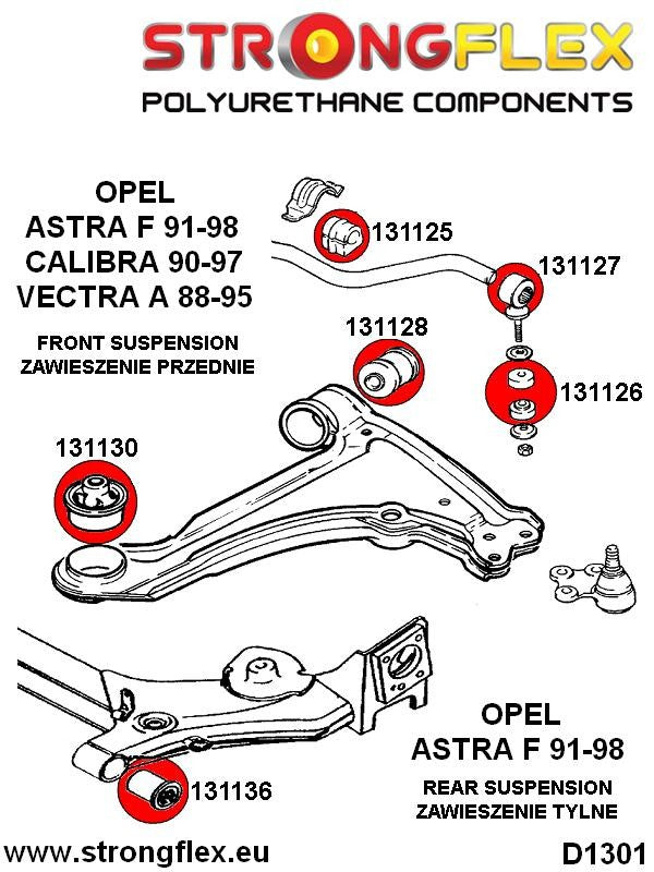 136218B: Kit completo de silentblocks de suspensión
