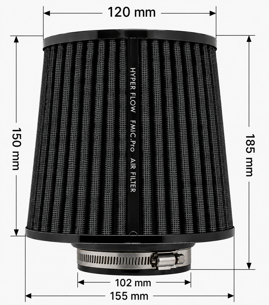 Filtro de aire cónico FMIC.Pro longitud 150 mm diámetro 102 mm azul