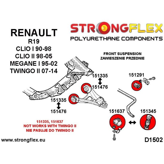 151476B: Front lower suspension arm bush