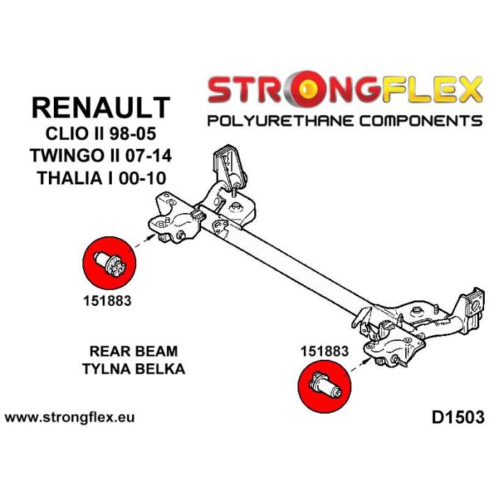 151883A: Rear beam bush SPORT