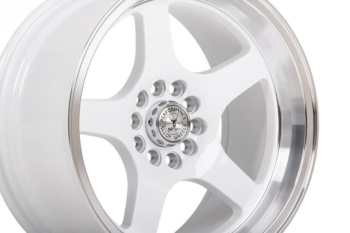 59°North Wheels D-004 8.5x17" ET10 5x114.3/5x120 white/polished lip