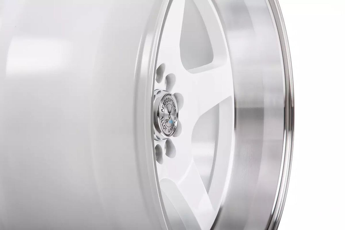 59°North Wheels D-004 11x18" ET15 5x114/5x120 white/polished lip