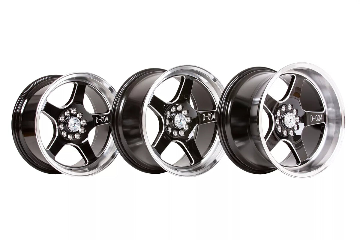 59°North Wheels D-004 8.5x17" ET10 5x100/5x108 Black/chamfer/polished lip