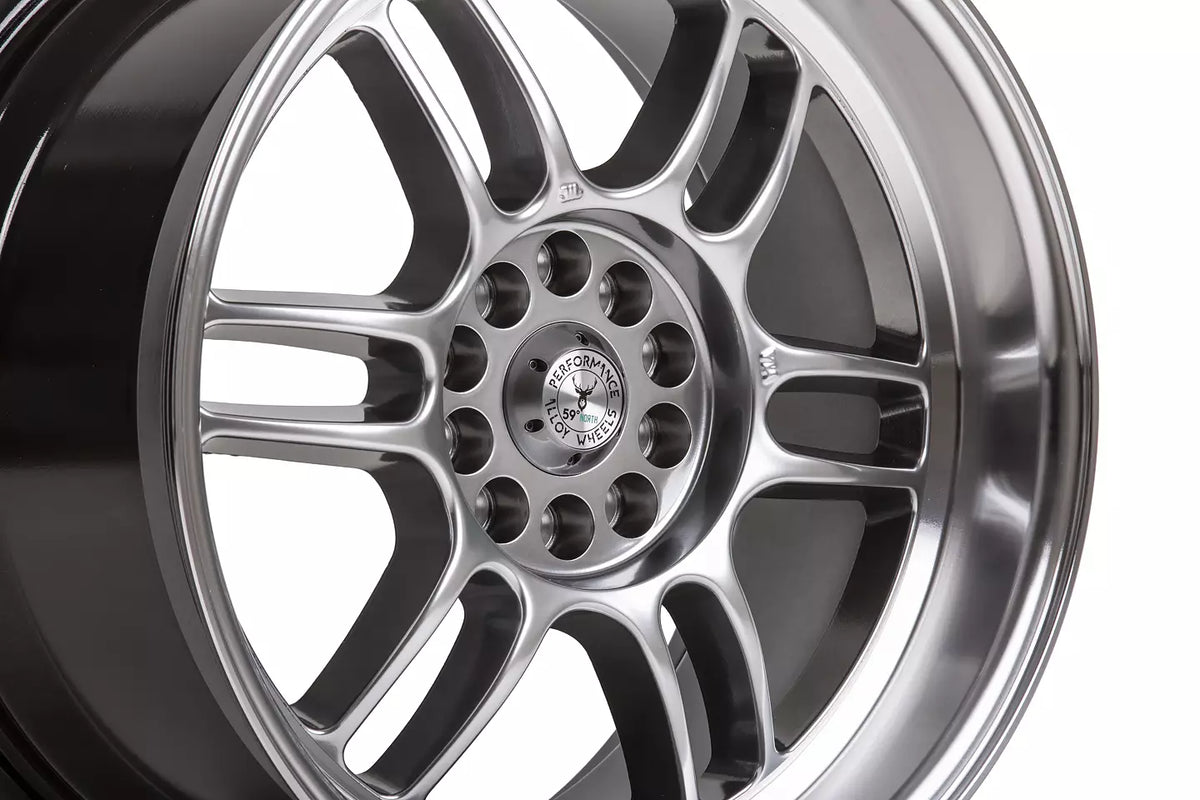 59°North Wheels D-006 9.5x18" ET20 5x114.3/5x120 Hyperblack/polished lip