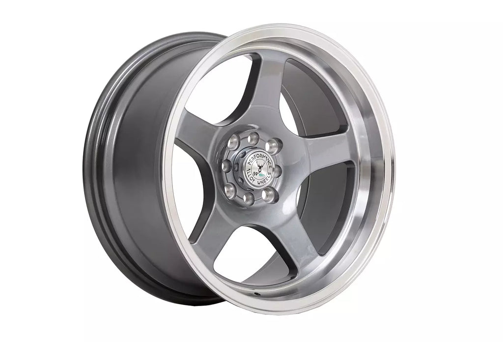 59°North Wheels D-004 8.5x17" ET10 4x100/4x114.3 Glossy gunmetal/polished lip