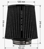 Filtro de aire cónico FMIC.Pro longitud 175 mm diámetro 102 mm
