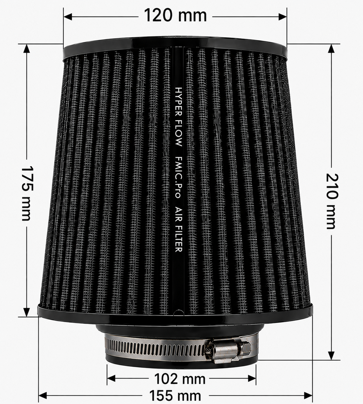 Filtro de aire cónico FMIC.Pro longitud 175 mm diámetro 102 mm