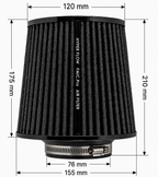 Filtro de aire cónico FMIC.Pro longitud 175 mm diámetro 76 mm