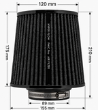 Filtro de aire cónico FMIC.Pro longitud 175 mm diámetro 89 mm rojo