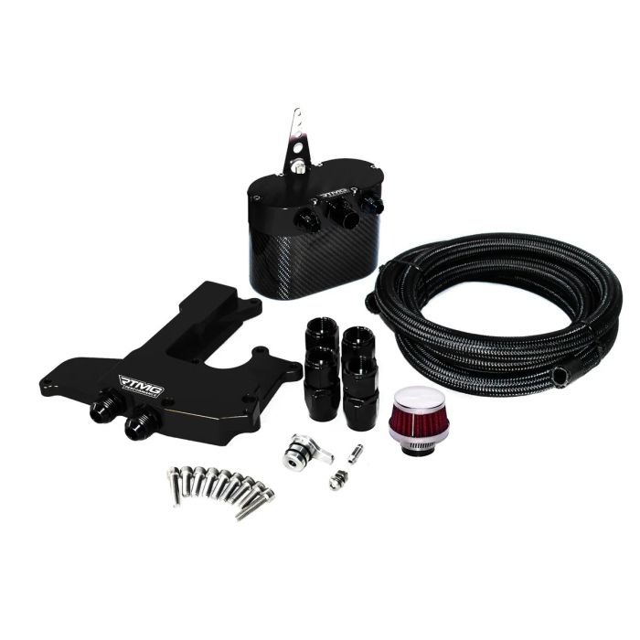 Kit de depósito de recuperación de aceite de fibra de carbono RTMG Performance para 1.8/2.0 TSI pequeño negro