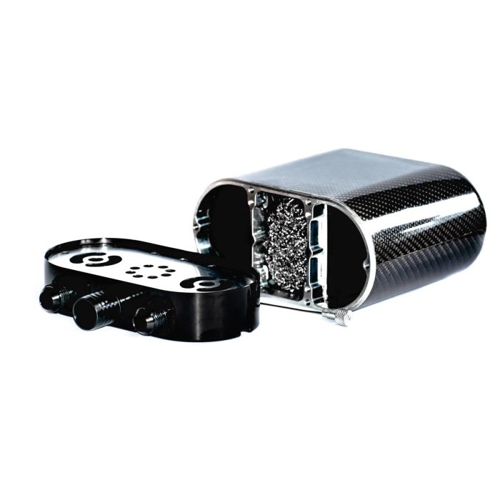 RTMG Performance Carbon Fiber Oil Catch Can Kit for 1.8/2.0 TSI, Large, Black.