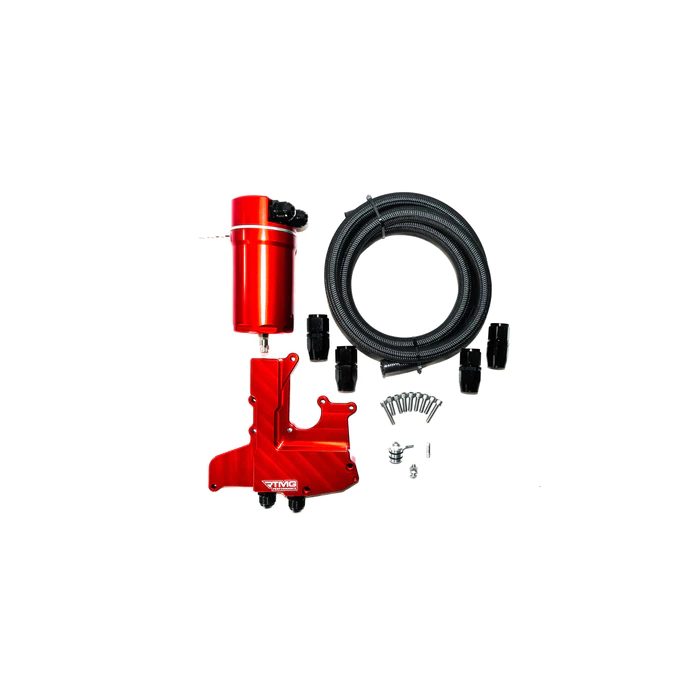 RTMG Performance Large Oil Catch Can Kit for 1.8 / 2.0 TSI - Black 17mm