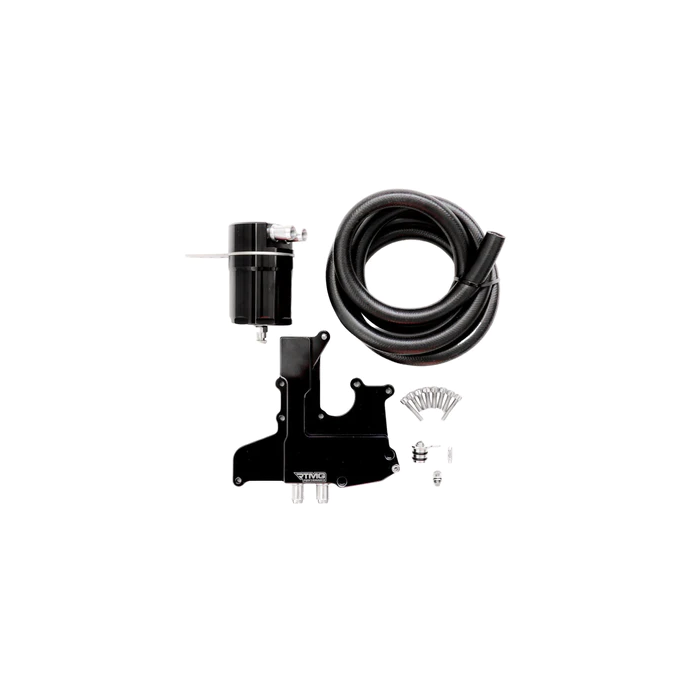 RTMG Performance Large Oil Catch Can Kit for 1.8 / 2.0 TSI - Black 17mm