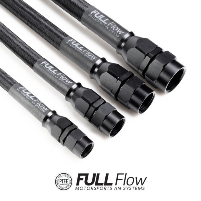 Black Nylon Braided Stainless Steel PTFE Fuel Hose, AN6, Nuke Performance, 1m (3.5ft)