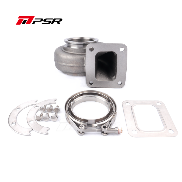 Carcasa de turbo Pulsar PSR, de fácil instalación, con rodamientos de bolas Precision PTE Turbo 6870, 0.81 A/R, entrada abierta T4 y salida con brida en V.