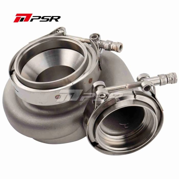 Carcasa de turbo Pulsar PSR PTX28 Gen 1 / 2 para turbos 2860 / 2867 / 2871, acero inoxidable, doble V-Band, 0.64A/R
