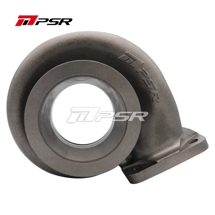 Carcasa de turbo Pulsar PSR 70G, entrada de doble espiral T4, salida con brida en V (compatible con tubos de 4" de diámetro exterior), relación A/R de 0,95 para turbos 6270G / 7170G.