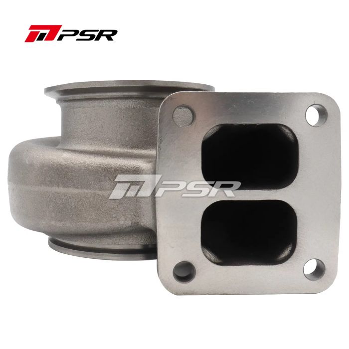 Carcasa de turbo Pulsar PSR 70G, entrada de doble espiral T4, salida con brida en V (compatible con tubos de 4" de diámetro exterior), relación A/R de 0,95 para turbos 6270G / 7170G.