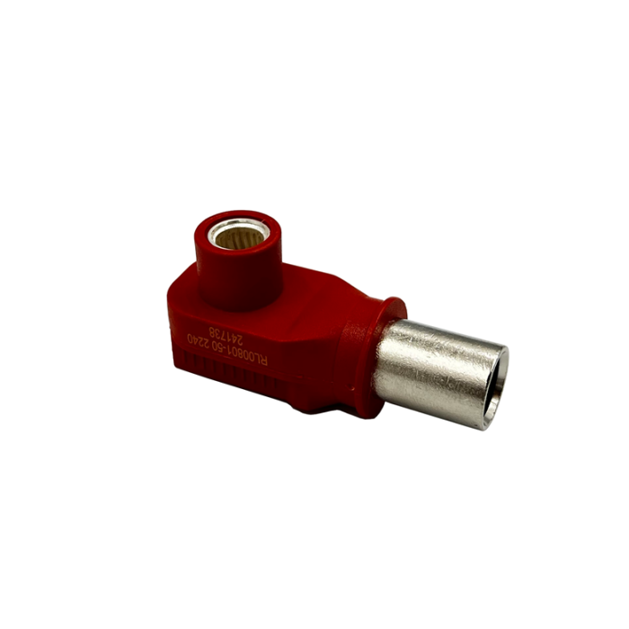 Conector Ecumaster RL00801-50RE; 8,0 mm; RADLOK-50 mm; Rojo