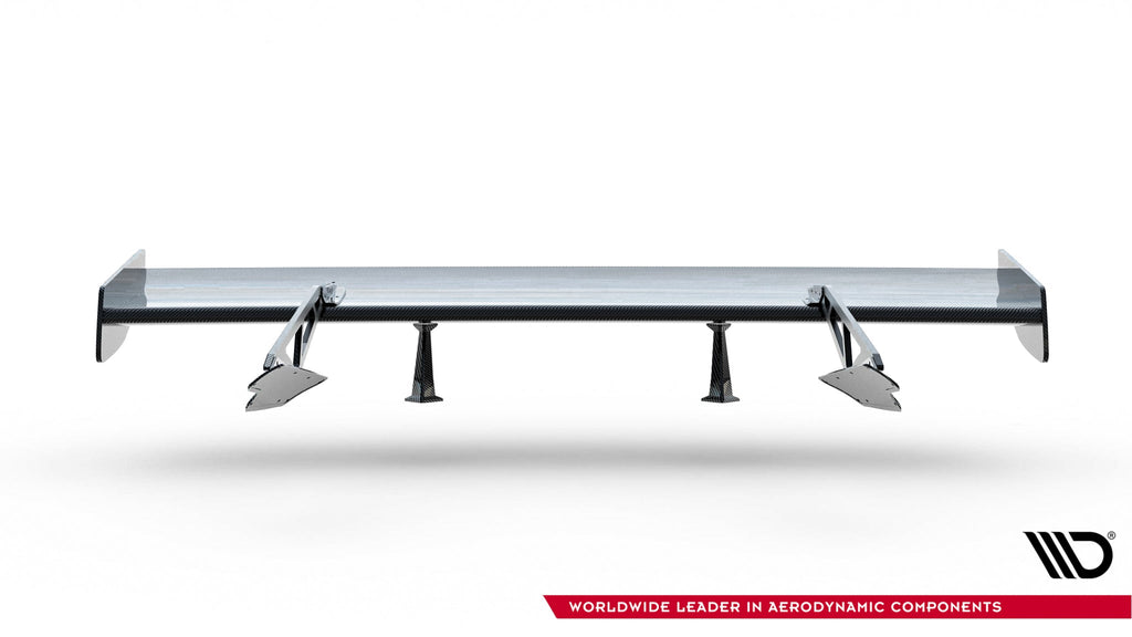 Alerón de carbono con soportes cuello de cisne + LED para Chevrolet Corvette Stingray / Grand Sport C7