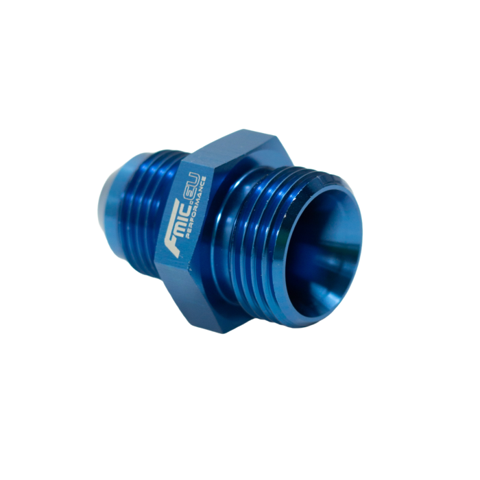 Adaptador de conexión de manguera JIC AN10 macho ORB a AN8 macho, color azul.