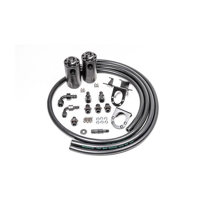 Dual Oil Catch Can Kit for 07-21 Toyota Tundra Fluid Lock Radium Engineering