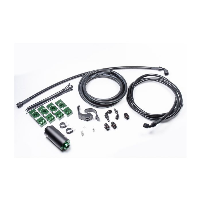 Fuel hanger plumbing kit for Toyota MK4 Supra with Radium Engineering microfiber filter