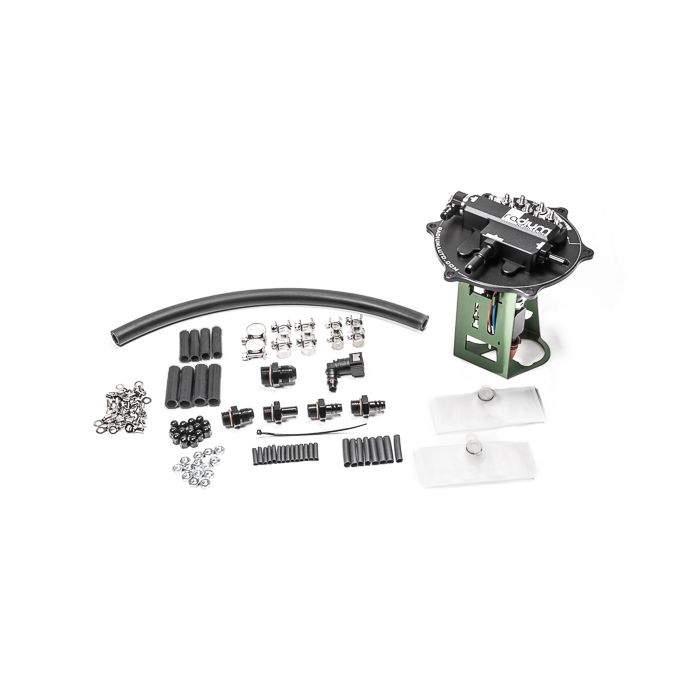 Soporte de combustible Radium Engineering para Mitsubishi EVO 7-8-9. Compatible con AEM 50-1220 o DW440.