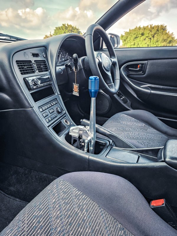 Short shifter Coolerworx para Toyota Celica GT Four ST205 NSB aspecto aluminio en bruto sin bloqueo estándar negro