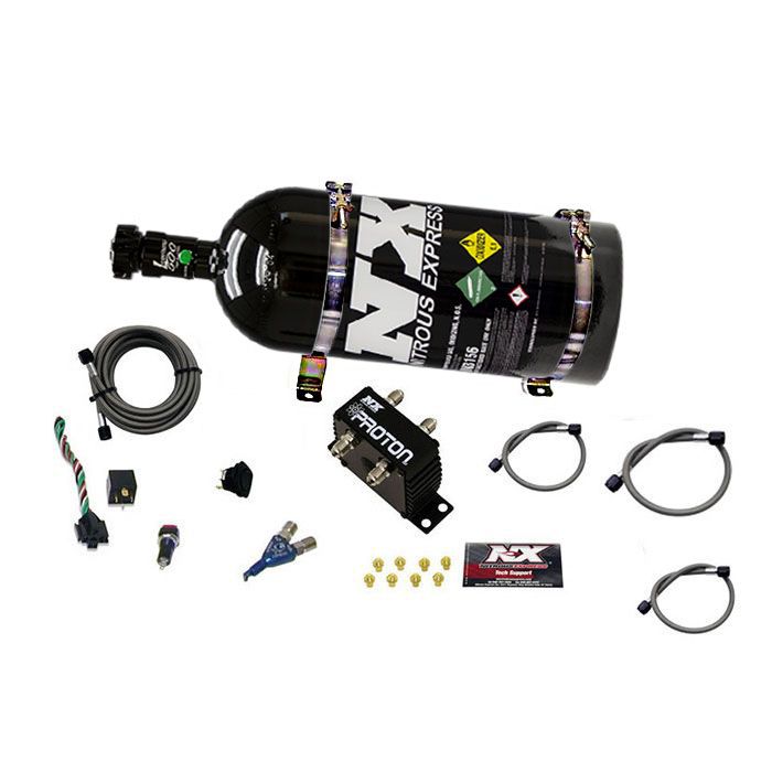 Sistema de óxido nitroso Proton con botella negra de 4,5 kg (10 lb) Nitrous Express NX 20420-10B