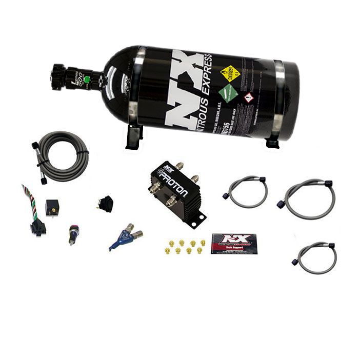 Sistema de óxido nitroso Proton con botella negra de 6,8 kg (15 lb) Nitrous Express NX 20420-15B