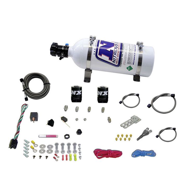 Sistema de inyección electrónica de combustible (EFI) de una sola boquilla con botella de 5 lb para Ford (35-50-75-100-150 Hp) Nitrous Express NX 20922-05