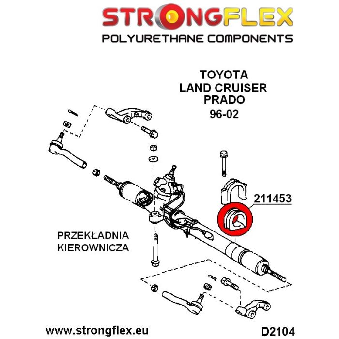 211453A: Steering Rack Mount Bush 50 mm SPORT
