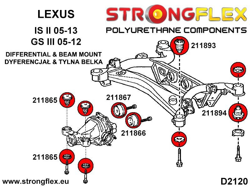 211893A: Silentblock del subchasis trasero - delantero SPORT