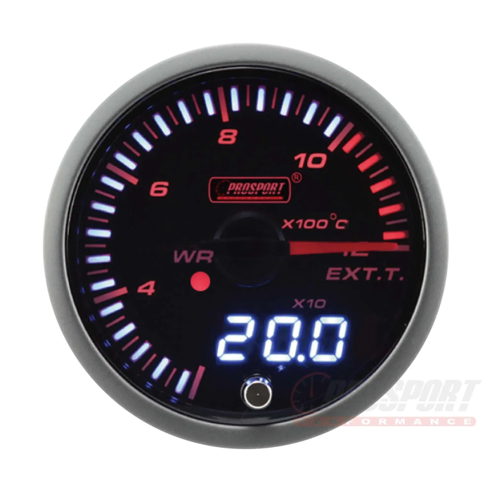 Manguera de temperatura de gases de escape Prosport JDM Series de 52 mm con sensor impermeable