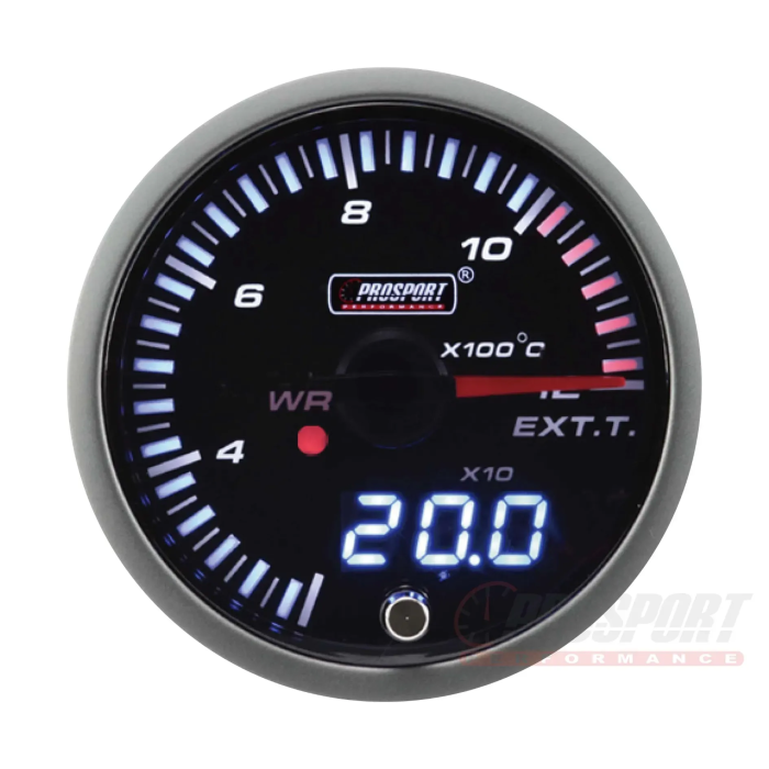 Manguera de temperatura de gases de escape Prosport JDM Series de 52 mm con sensor impermeable