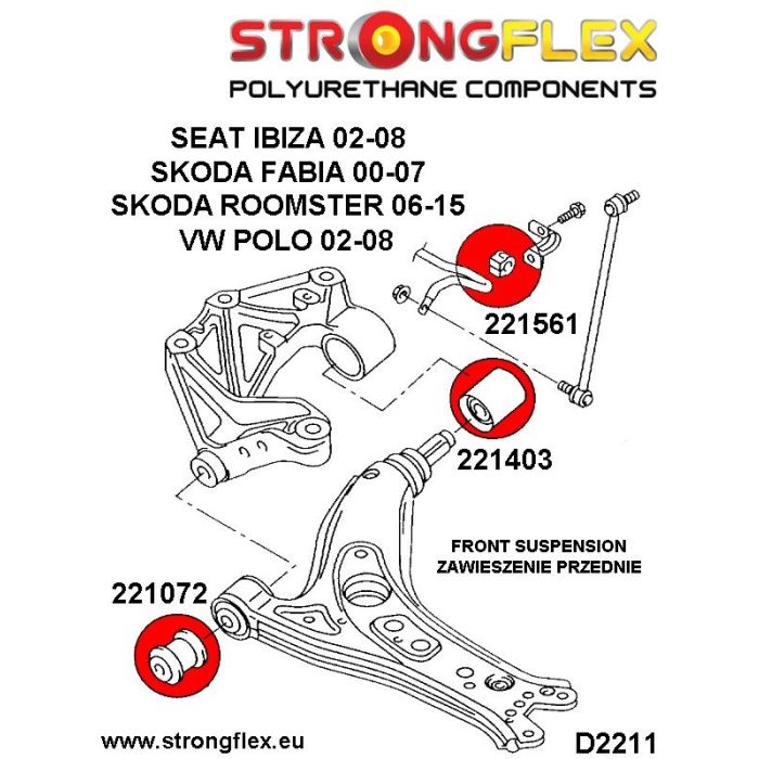 221072A: 30mm SPORT Front wishbone front bush