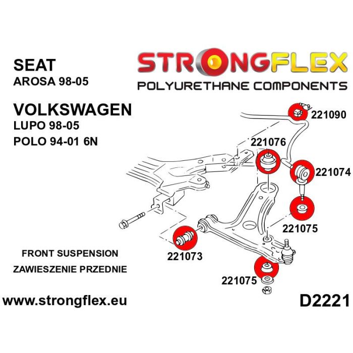 221076A: Front suspension arm rear bush SPORT