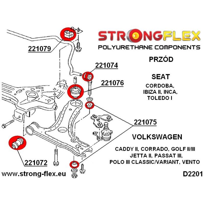221076B: Front suspension arm rear bush 17mm