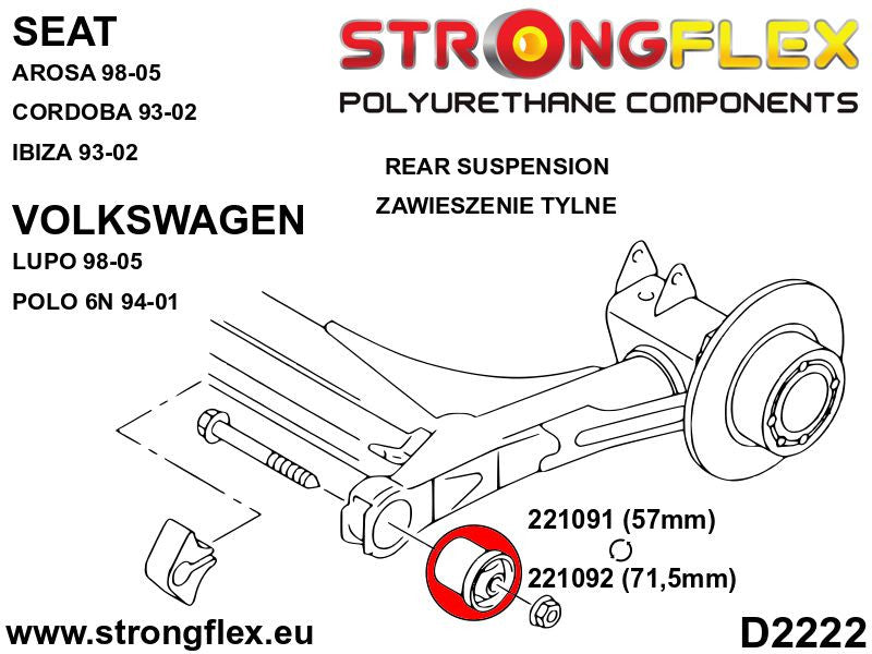 221091A: Silentblock del eje trasero 57 mm SPORT