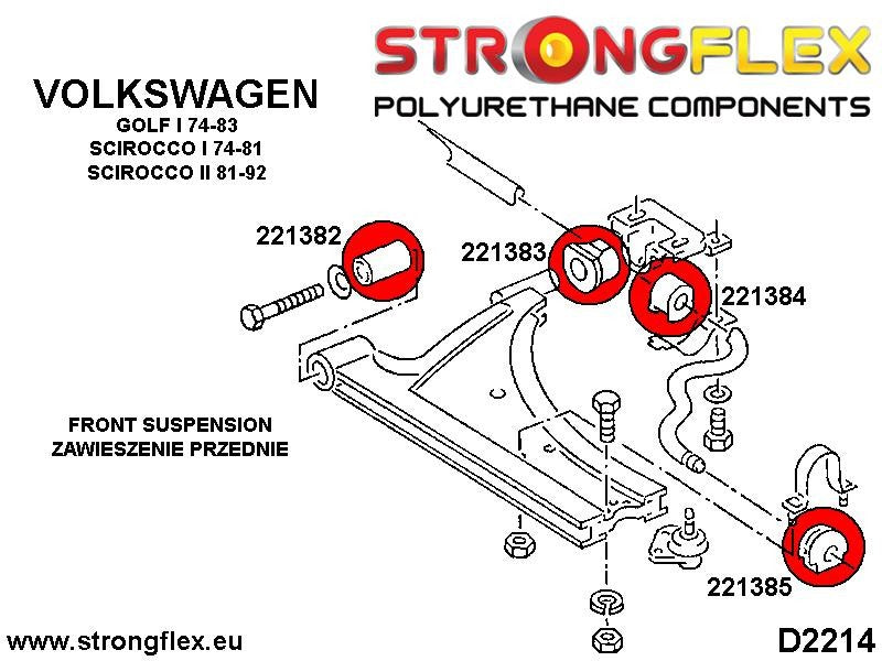 221384B: Silentblock interior de la barra estabilizadora delantera