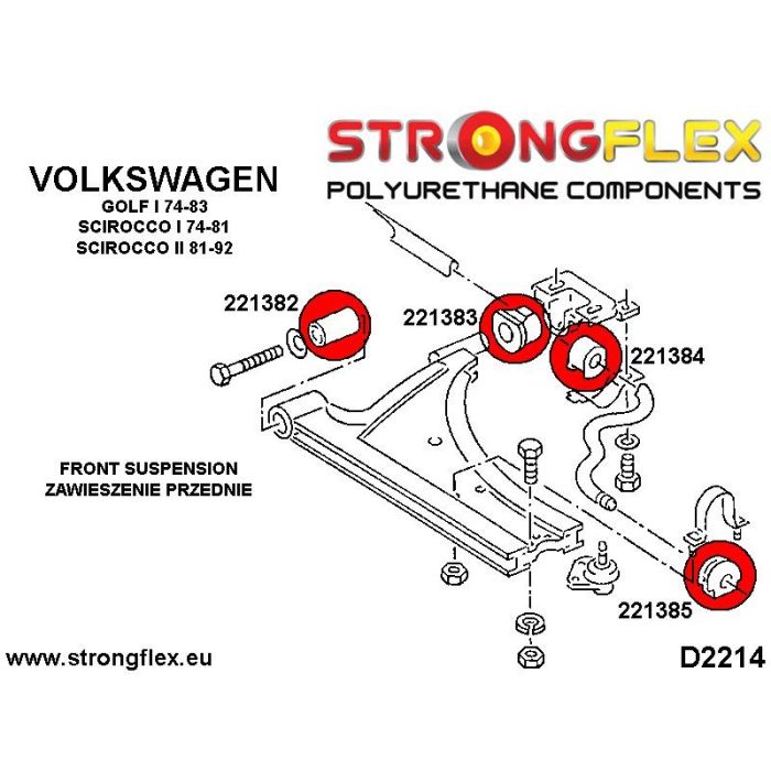 221384B: Front stabilizer bar inner bushing